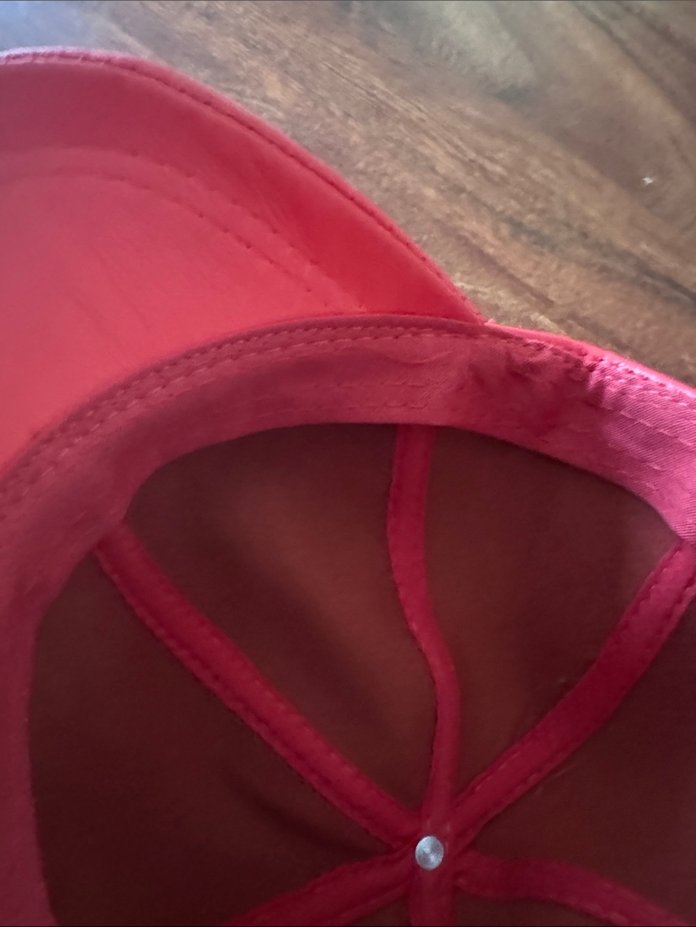Red Leather Baseball Cap - Picture 3 of 3